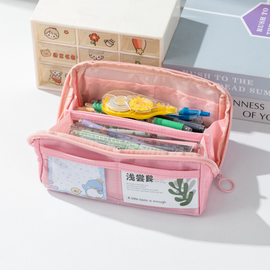 10层棱镜透明笔袋ins日系大容量初中男孩女孩用简约高颜值铅笔盒