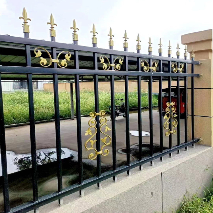 锌钢围墙护栏别墅铁艺围栏镀锌管焊接锌钢栏杆小区铁艺大门定做