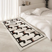卡通卧室植绒地毯小动物耐脏加厚隔凉床边毯家用耐磨防滑毯可代发