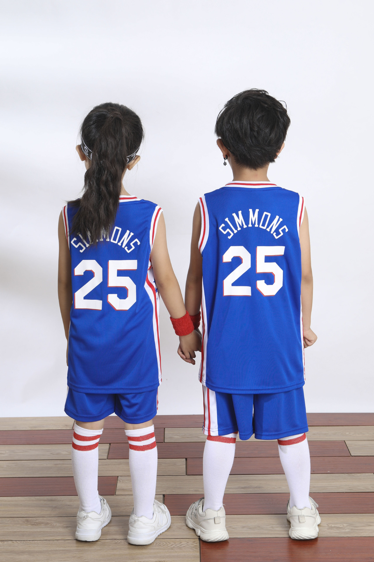 儿童篮球服套装76人25号西蒙斯球衣六一幼儿中小学亲子表演服批发