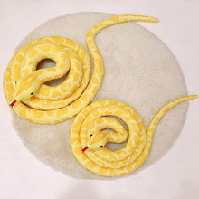 跨境黄金蟒蛇公仔毛绒玩具蛇假蛇毛绒玩偶动物园礼品儿童节礼