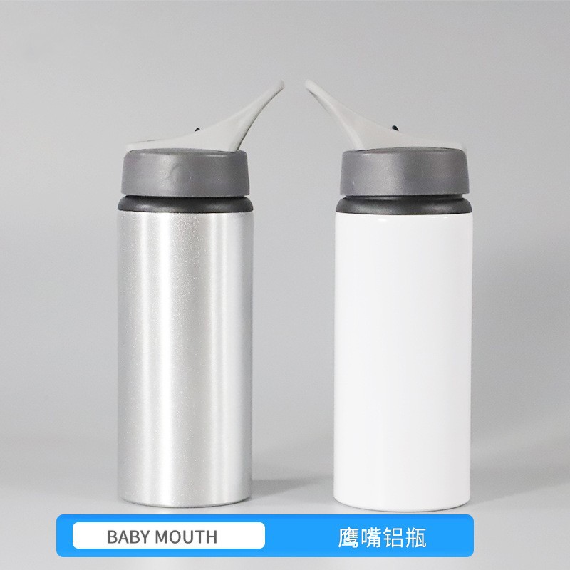 Heat Transfer Vacuum Flask Olecranon Large Mouth Sports Bottle Blank Straw Aluminum Bottle Sublimation DIY Printable Picture