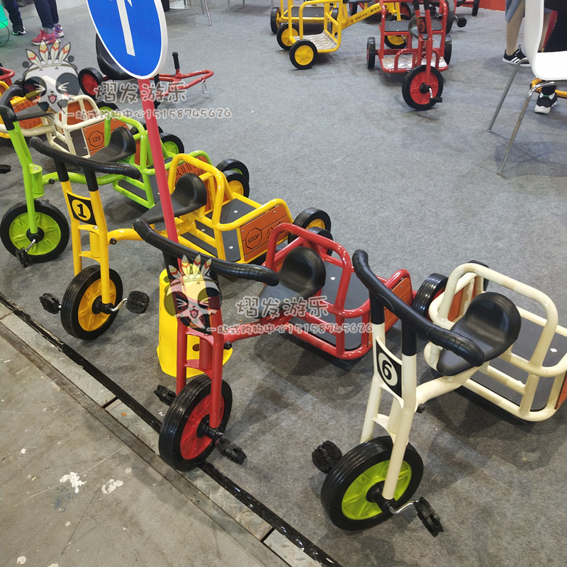 幼儿园多人转转车三轮车儿童双人背带童车座椅童床母婴用品儿童三