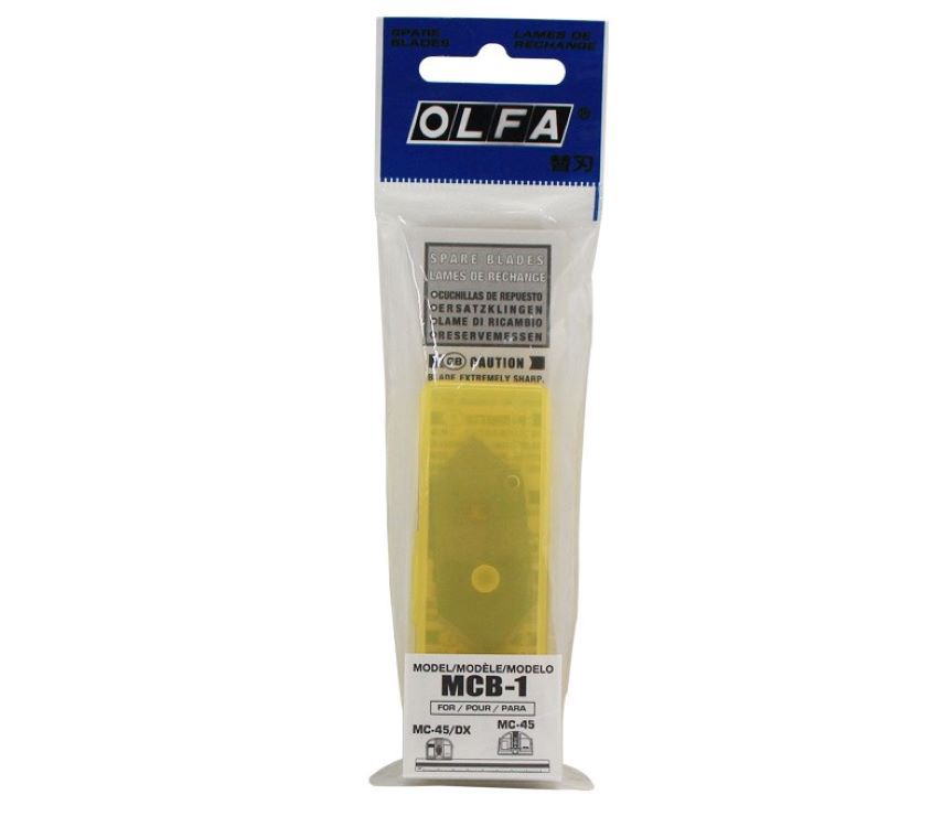 OLFA爱利华镜框相框用刀45度角切割刀斜口刀片20mm5片吸塑装MCB-1