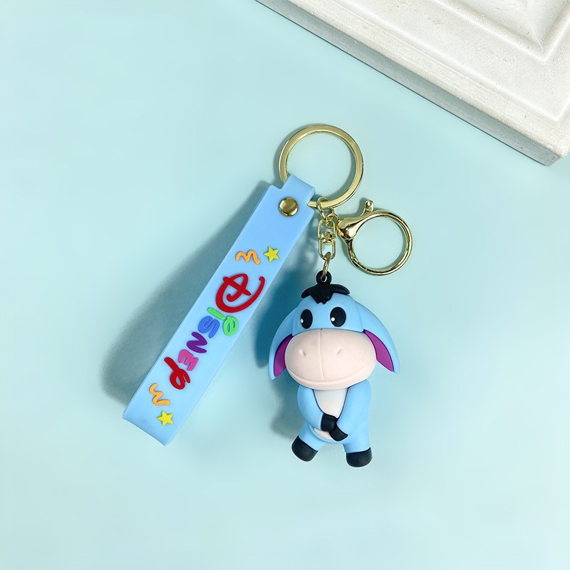 Creative Cartoon Little Bear Tigger Pig Keychain Cute Long Ear Donkey Key Chain Men and Women Handbag Pendant Wholesale