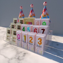 生日蛋糕蜡烛展示架存放柜高透明亚克力盒子置物架烘焙甜品店