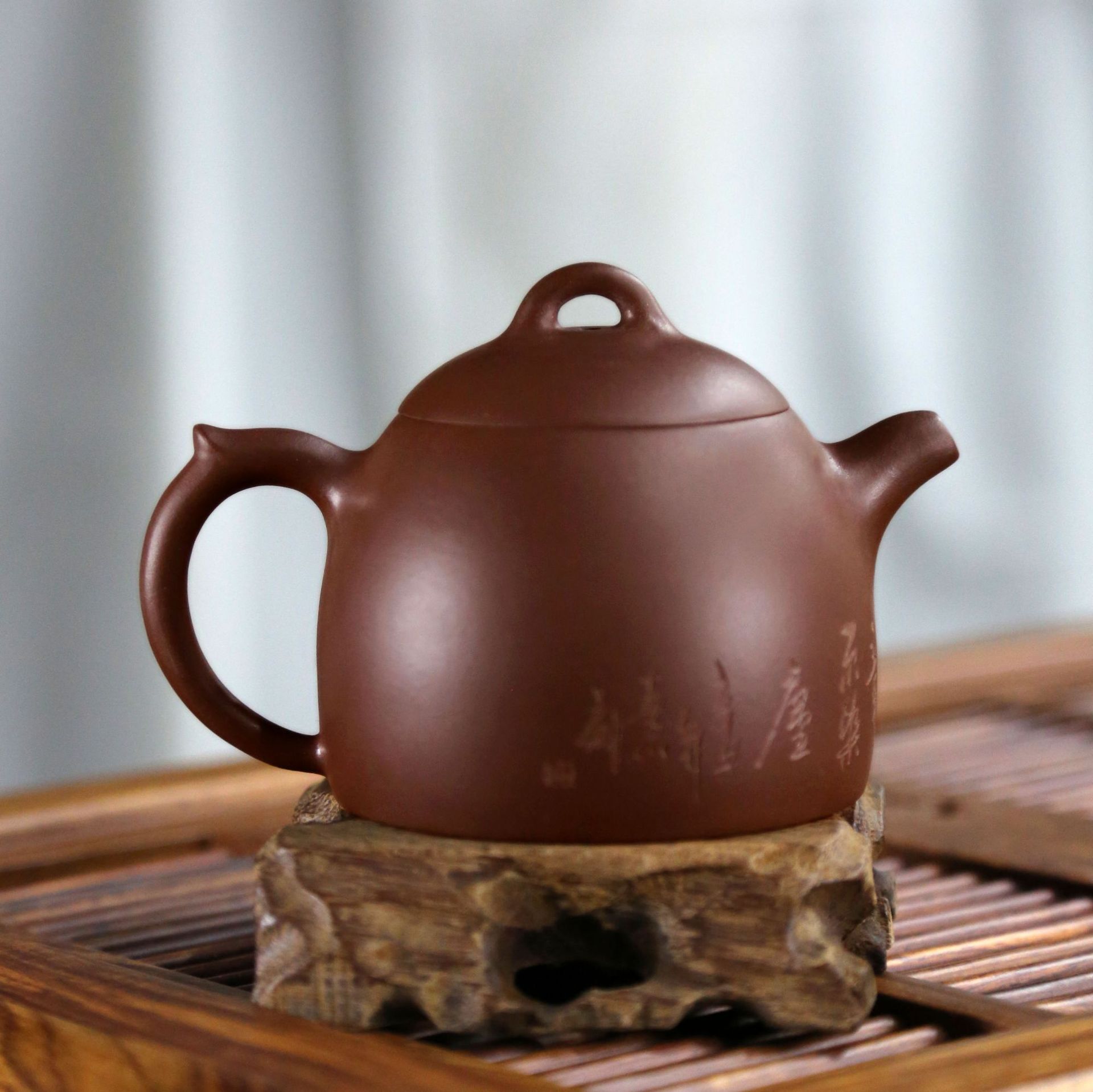 宜兴名家国工卢伟萍通刻大品秦权紫砂壶原矿老紫泥家用泡茶壶代发