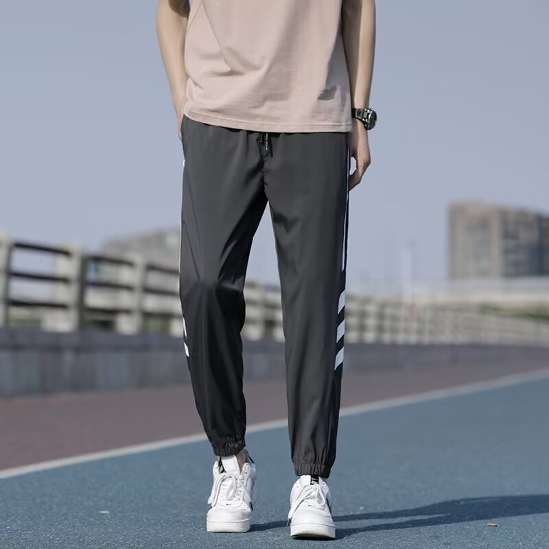 抗皱垂感休闲裤男士2024新款春秋夏季宽松束脚运动裤男款长裤子