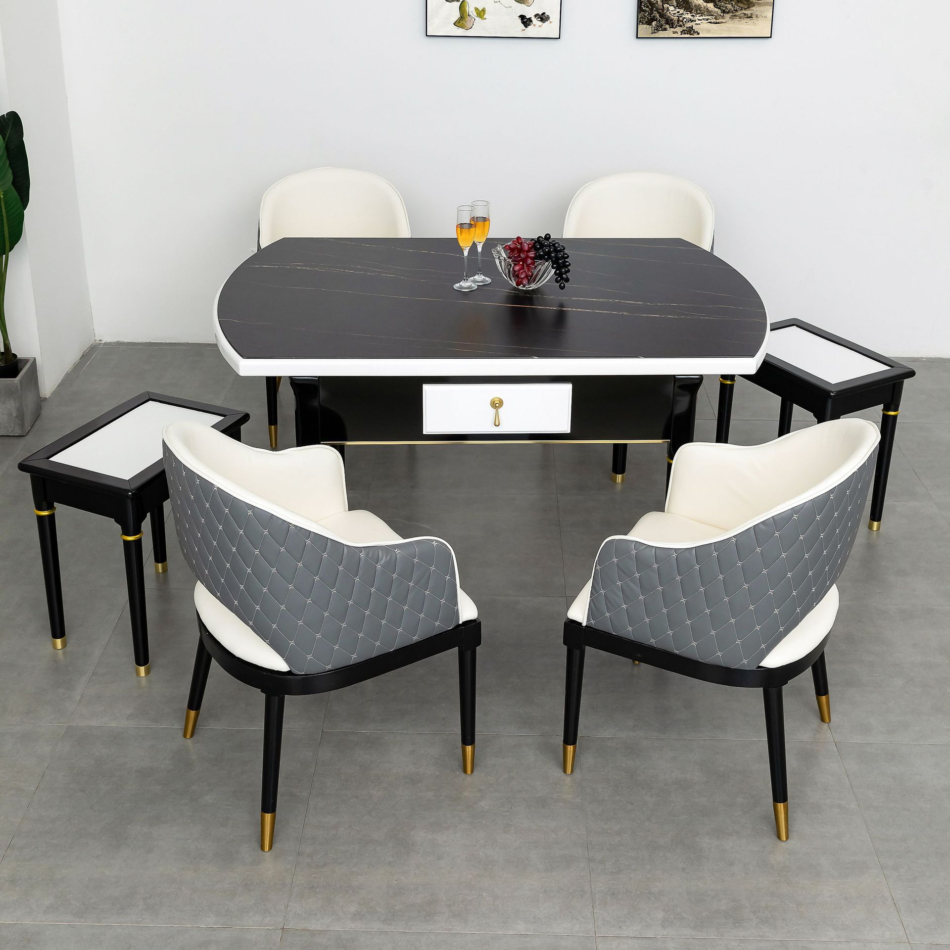 家用两用简约象牙白麻将桌