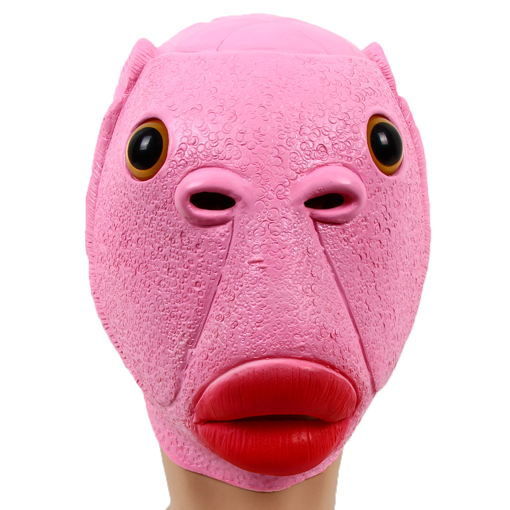 现货网红绿鱼头套鱼头绿鱼面具节日搞笑整蛊沙雕绿头怪怪鱼面具