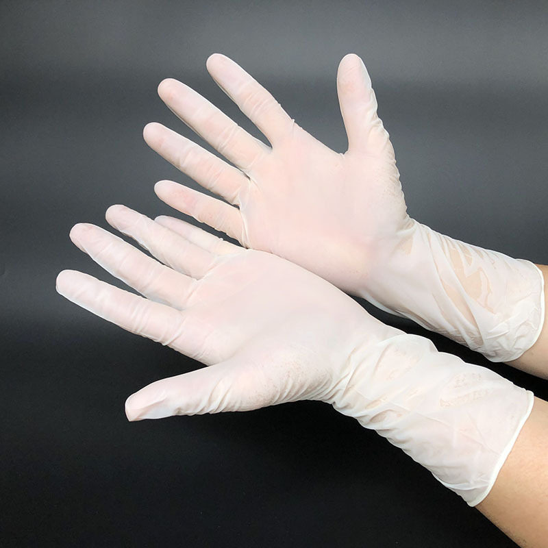 12寸加长白色丁腈手套耐酸碱耐油耐磨防穿刺加厚有弹性食品应用