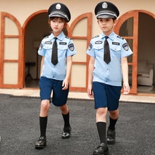 六一儿童小警察演出服幼儿园服男女童小孩交警小公安警官服表演服