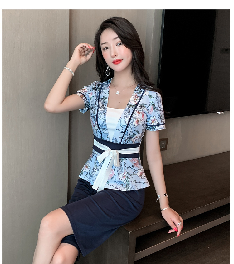 沐足技师工作服水疗美容店按摩修身显瘦休闲会所酒店桑拿工衣套装