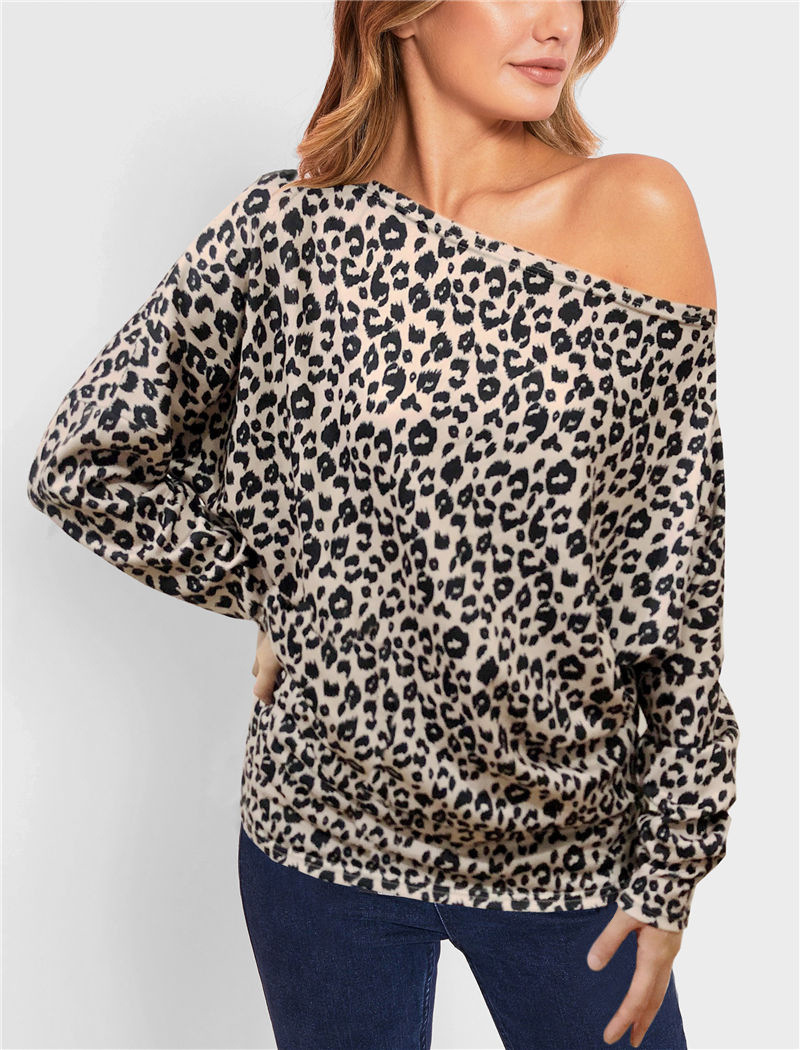 欧美豹纹女上衣图片