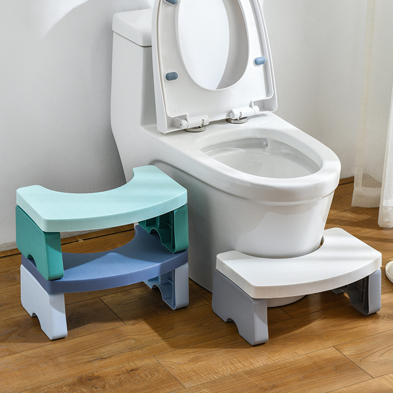 Household Commode Potty Chair Stool Bathroom Stool Adult Ottoman Thickened Toilet Seat Footstool Plastic Toilet Chair