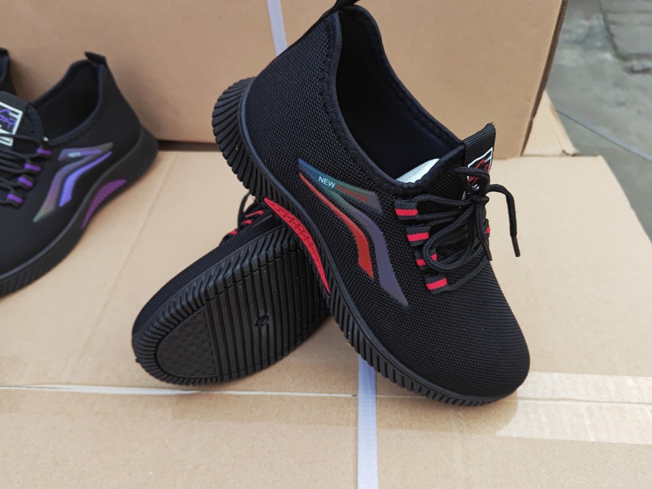 2023 Popular Plastic Soles Flying Woven Women's Shoes Lace-up Spring and Autumn Four Seasons Style with Sponge Autumn Low-Top Casual Women's