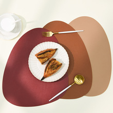 北欧风餐垫拍照道具背景现代简约皮革纹杯垫防水防污美食饰品摆件