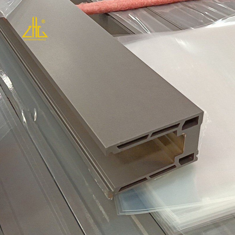 6063铝合金 彩色喷涂空心带灯槽u型铝槽 玻璃夹地槽 带配件