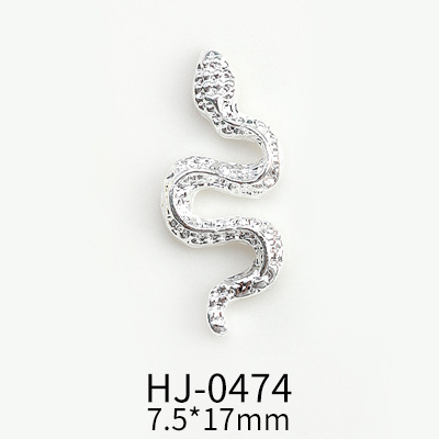 Internet Hot New Metal Snake Alloy Nail Ornament Wholesale Texture Stereo Nails Decoration Factory Direct Sales Hj0473