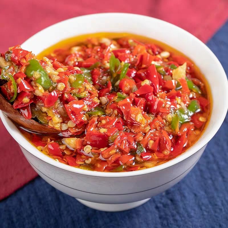 辣椒酱蒜蓉青红剁椒湖南特产双色彩椒特辣280g瓶装-阿里巴巴