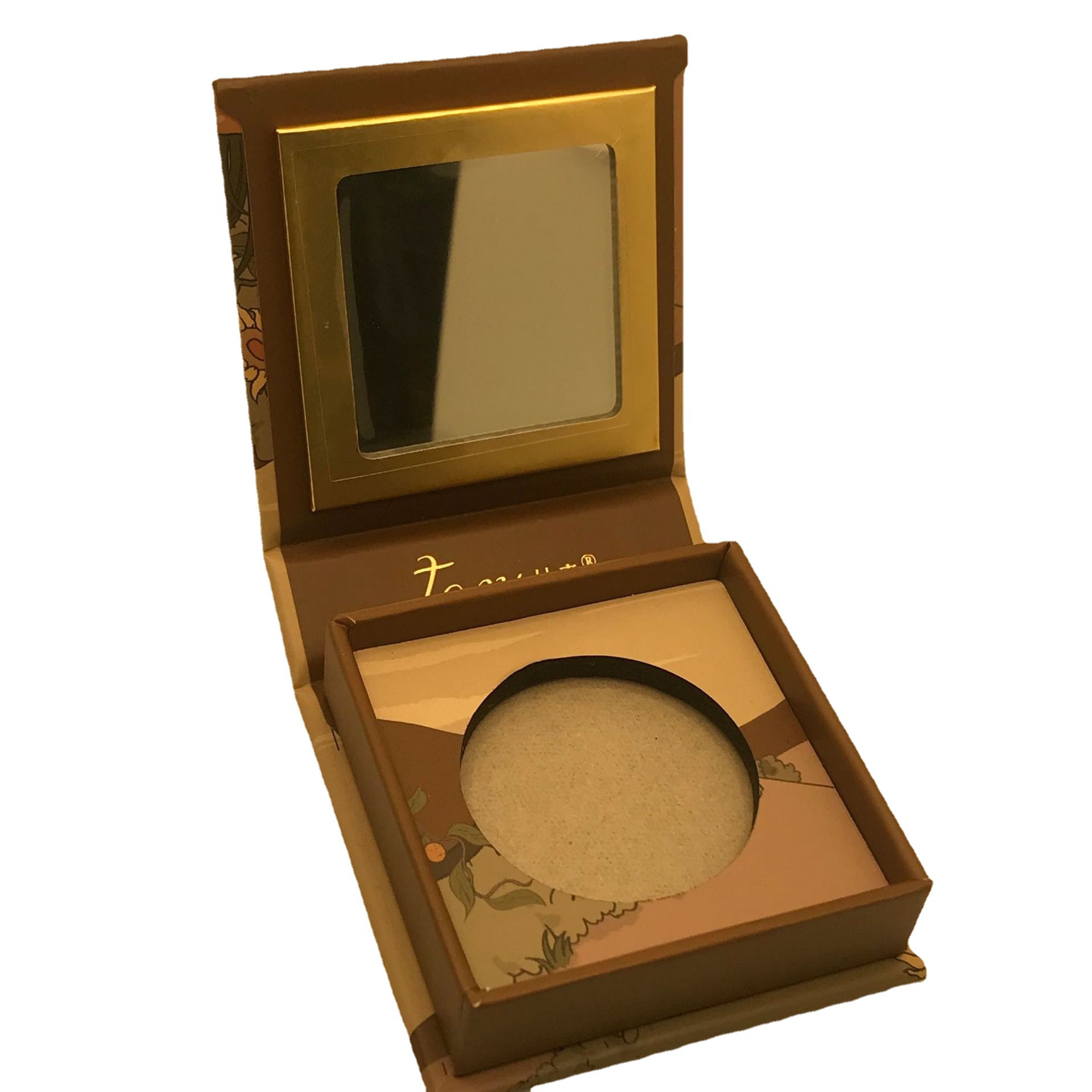 高档创意眼影盘翻盖折叠纸质单孔眼影盒化妆品包装眼影包材粉饼盘