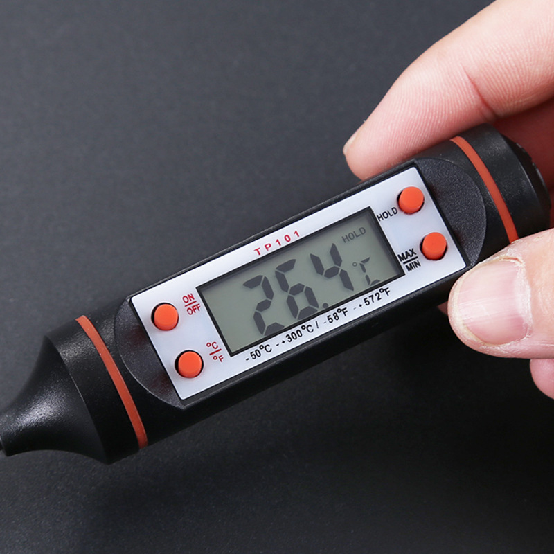 digital electronic thermometer stainless steel metal probe kitchen barbecue household food thermometer