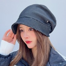 帽子女渔夫帽秋冬季韩版百搭时装帽韩国东大门时尚保暖潮流八角帽