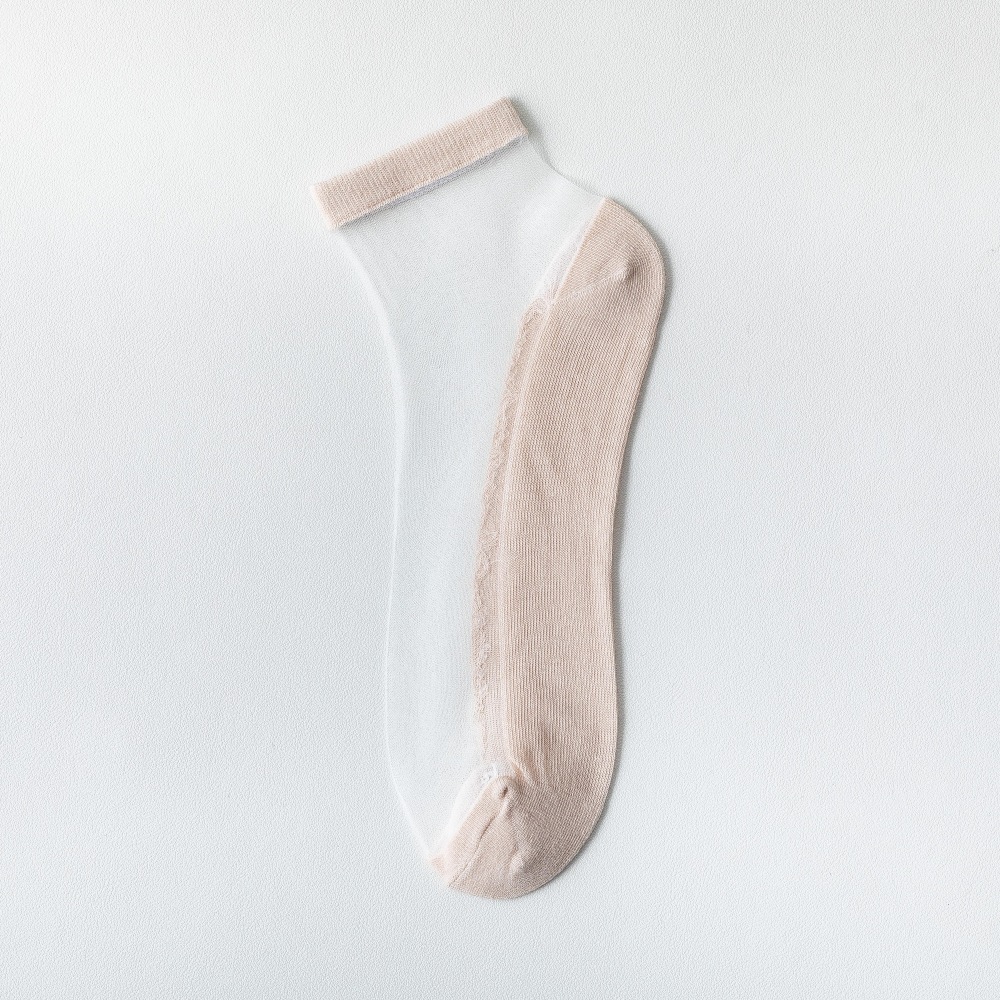Socks Male Socks Low Top Socks Summer Thin Cotton Bottom Crystal Glass Stockings Ins Tide Transparent Invisible Socks
