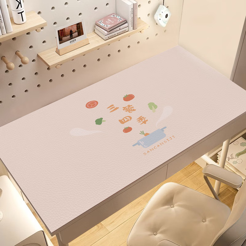 卡通皮革桌垫桌布防水防油免洗写字台学生书桌餐桌防烫轻奢高级感