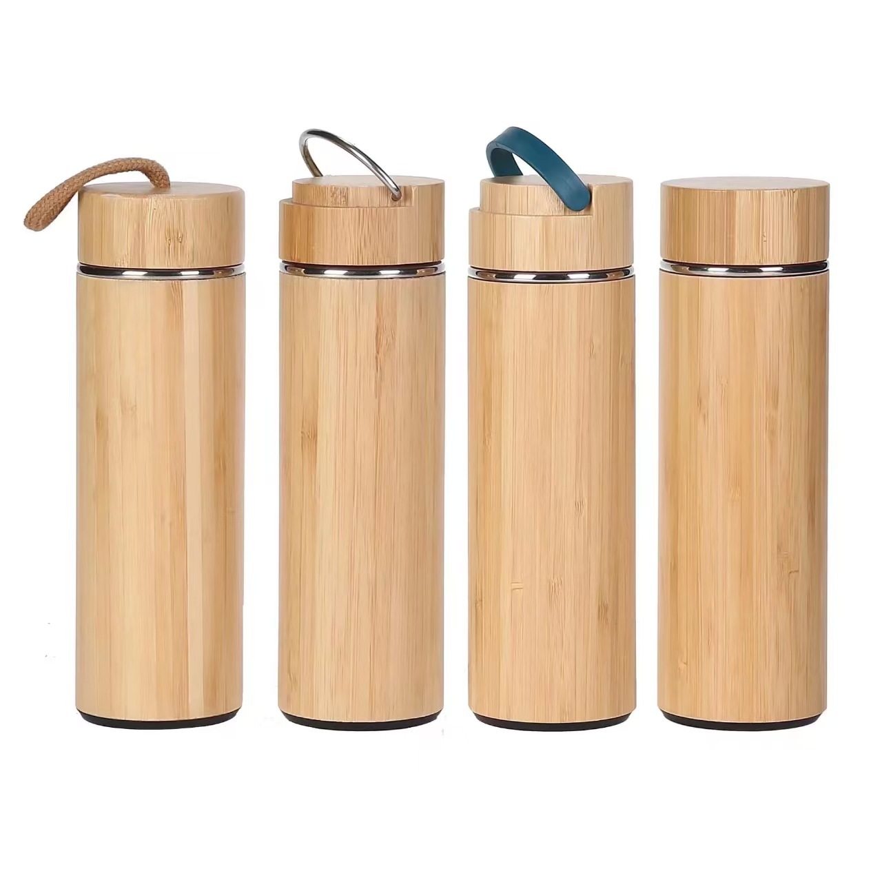 手提竹盖杯子不锈钢保温竹壳水杯车载便携竹制茶杯创意创意设计