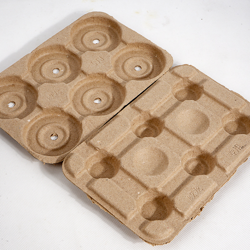 厂家现货红酒纸托干压纸浆模塑通用6支红酒纸托510*290可降解酒托