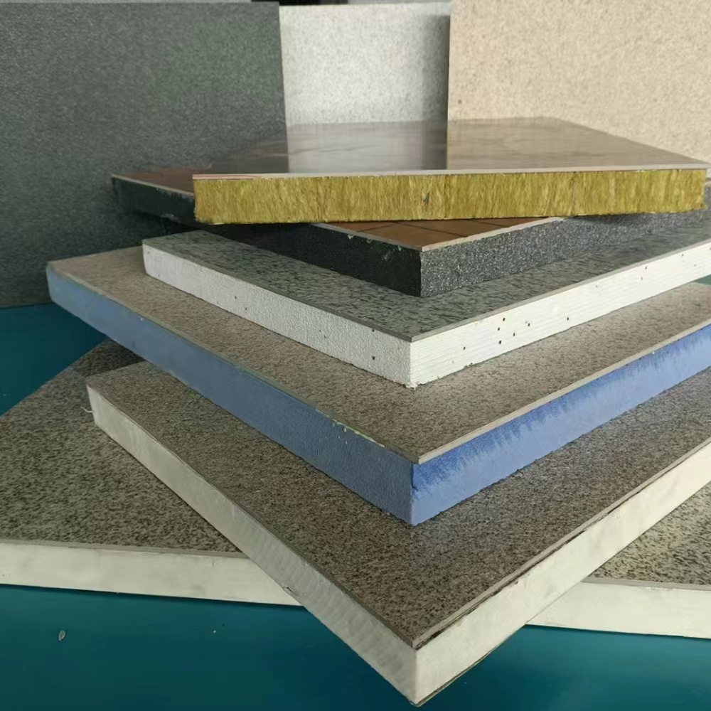 外墙隔热保温装饰一体板 聚苯岩棉复合板外墙装饰板新型薄瓷建材