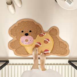 抖音代发卡通狗狗地垫卫生间硅藻泥吸水防滑垫厕所门口速干脚垫