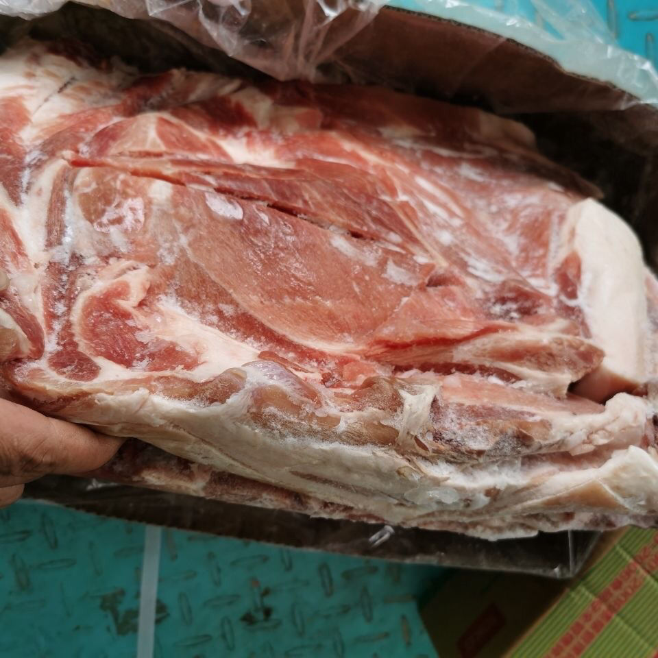 新鲜冷冻五花肉猪前腿肉猪后腿肉一箱20斤快餐饭店食堂专用