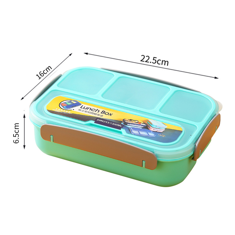 Amazon Four-Grid Plastic Lunch Box Student Office Worker Lunch Box Cross-Border Microwaveable Lunch Box Bentobox