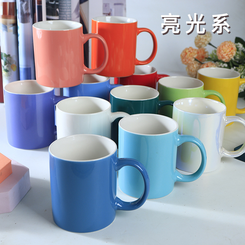 White Porcelain Customized Glaze Coffee Cup Tea Cup Household Water Cup Logo Customized Activity Gift Cup Ceramic Cup Mug