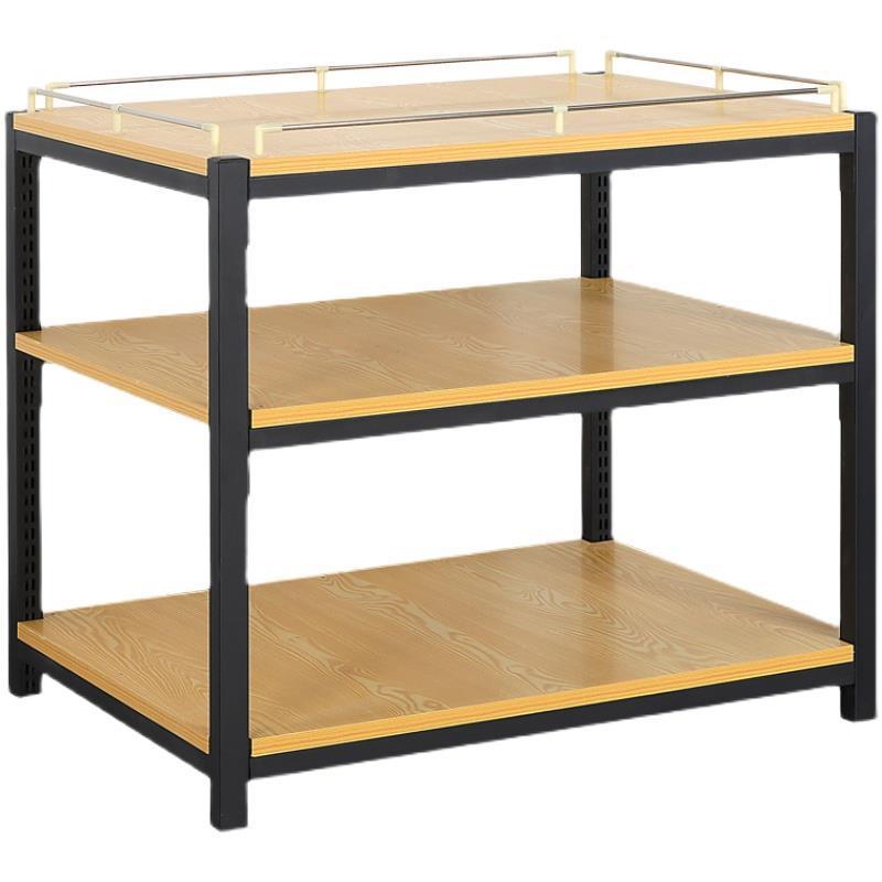 超市牛奶堆头展示架货架饮料台陈列架钢木加厚礼品盒洗化地堆