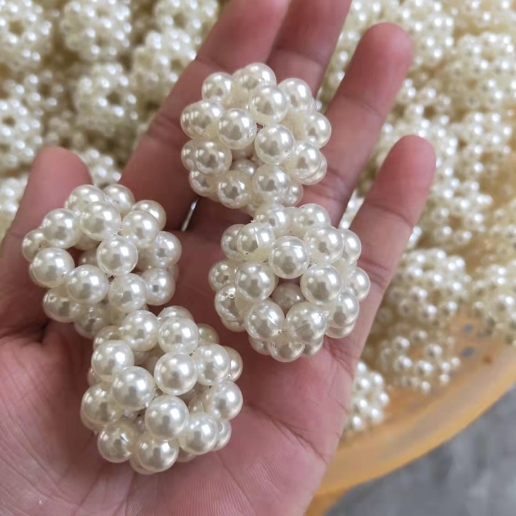 手工串珠编织珍珠绣球珠子包束口里袋装饰球婚庆新娘结婚饰品花球