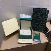 厂家直供现货劳家原装木盒绿色手表盒高档男女PU方形翻盖礼品盒