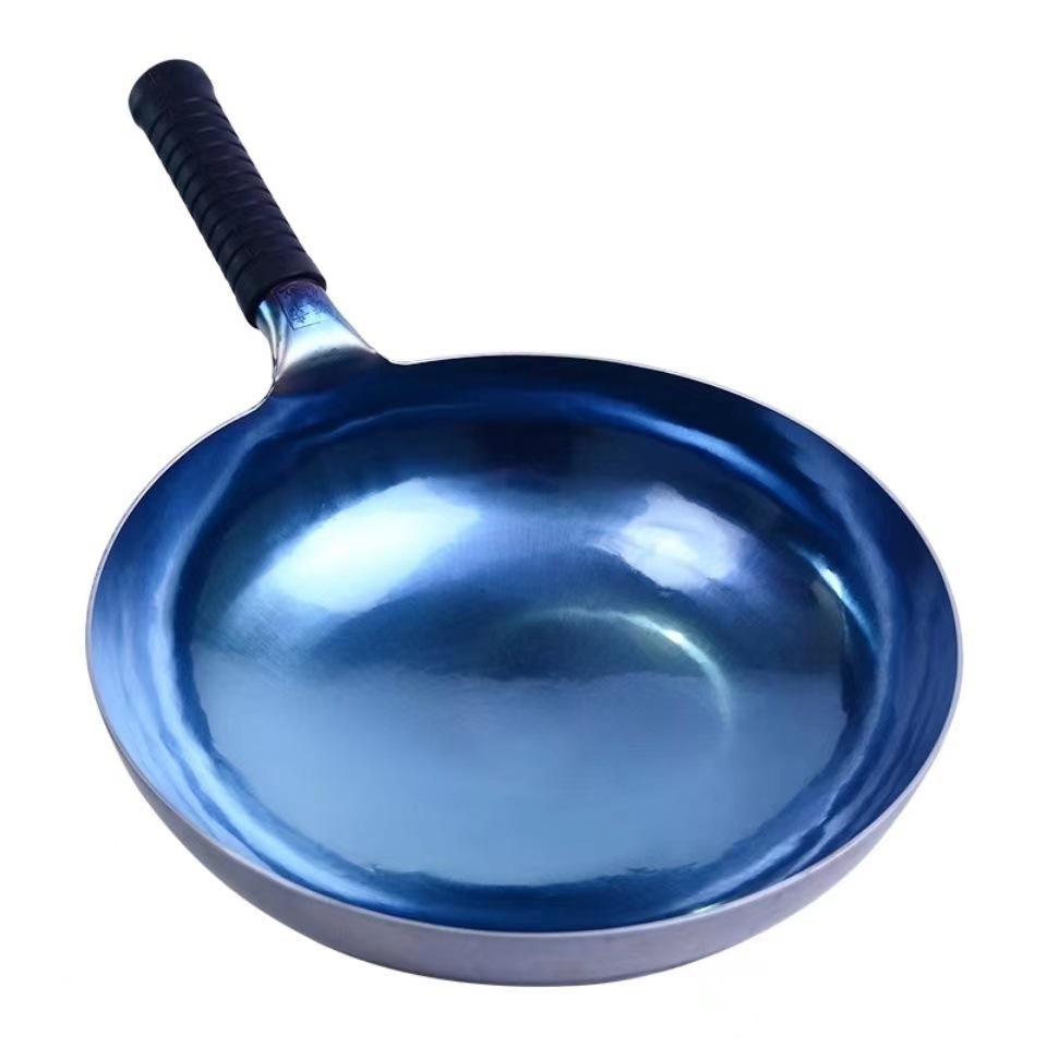 Household 32cm Zhangqiu Iron Pot Gift Welfare Pot Gift Set Beat Scale Pattern Kitchen Non-Stick Cooker Wok