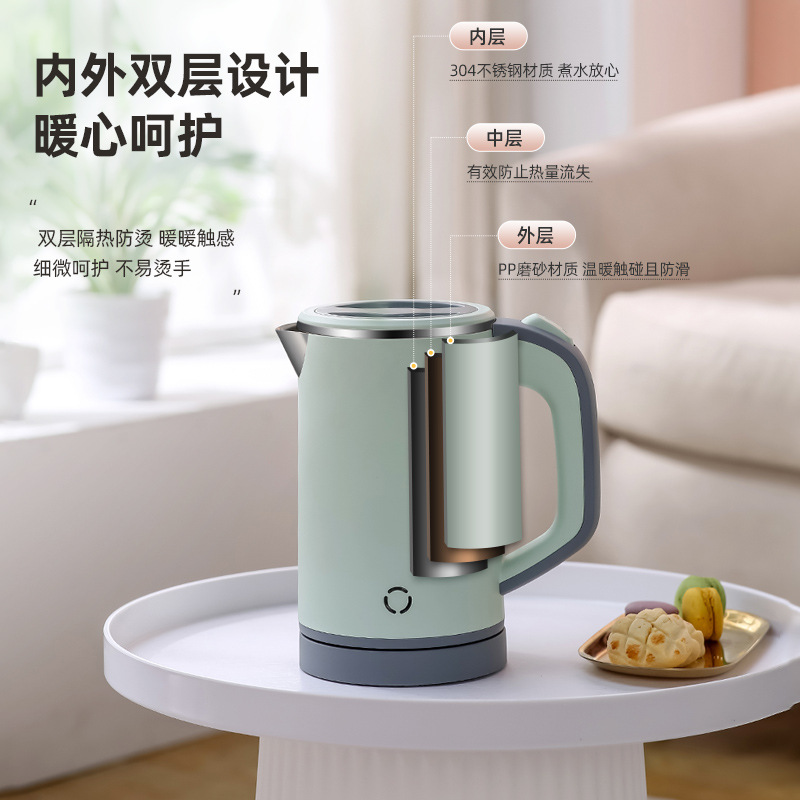 Appliance Electrical Kettle Cross-Border 110V Kettle Thickened 304 Stainless Steel Double-Layer Thermal Kettle Portable