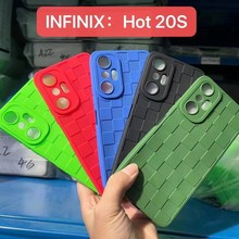 适用INFINIX型号HOT20S磨砂肤感实色立体网孔格子纹精孔TPU手机壳