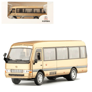 升辉1:32丰田考斯特中巴客车声光回力合金汽车模型玩具车847盒装