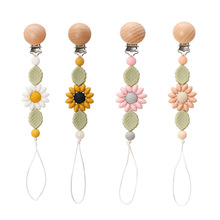 1 Pcs Baby Pacifier Clips Flowers Shape BPA Free Silicone Te