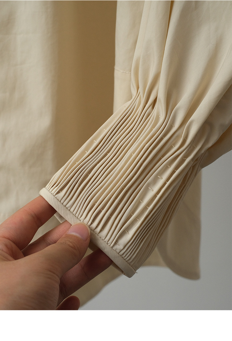 棉手g牙签褶 褶皱肌理衬衫女2021新款