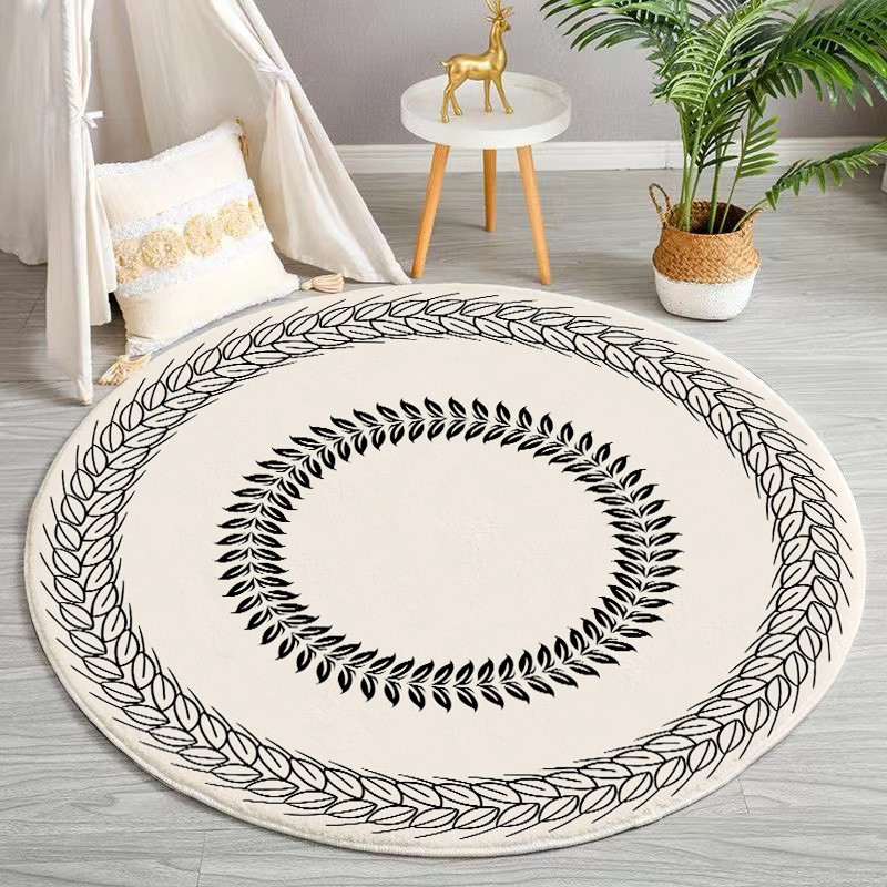 Thickened Cashmere-like round Carpet Living Room Coffee Table Carpet Internet Celebrity Hanging Basket Foot Mat Household Bedside Blanket Computer Chair Floor Mat