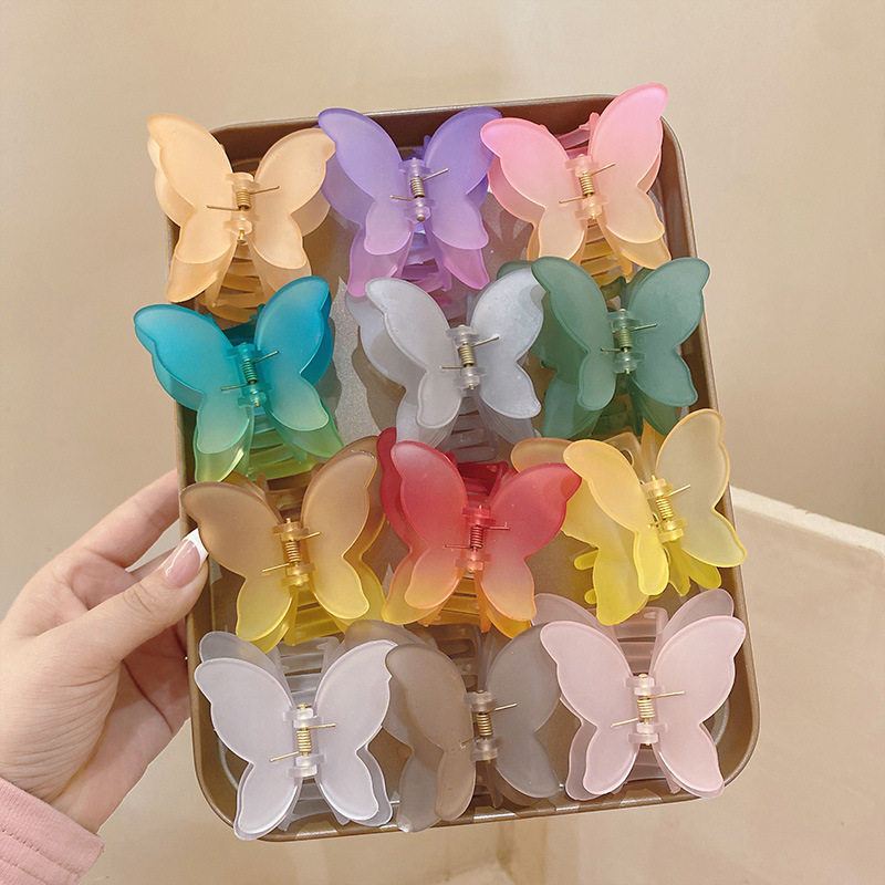 double-layer butterfly hair clip two-color gradient amazon cross-border hair clip hair accessories for women