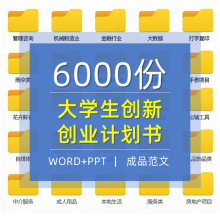 作品大学生计划书word三创创新代做ppt挑战杯大赛商业互联网创业