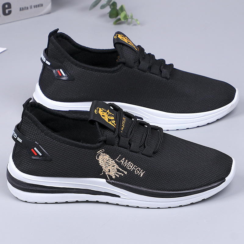 Lightweight Exercise One Piece Pumps Home Spring and Autumn Spring and Autumn Spring and Autumn Sneakers Men's Breathable Generation Casual Men's Lace-up