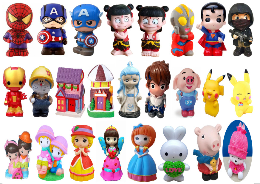 石膏娃娃白胚批发 儿童卡通娃娃diy王者荣耀 地摊广场彩绘涂鸦